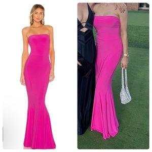 Norma Kamala Pink Fishtail Gown